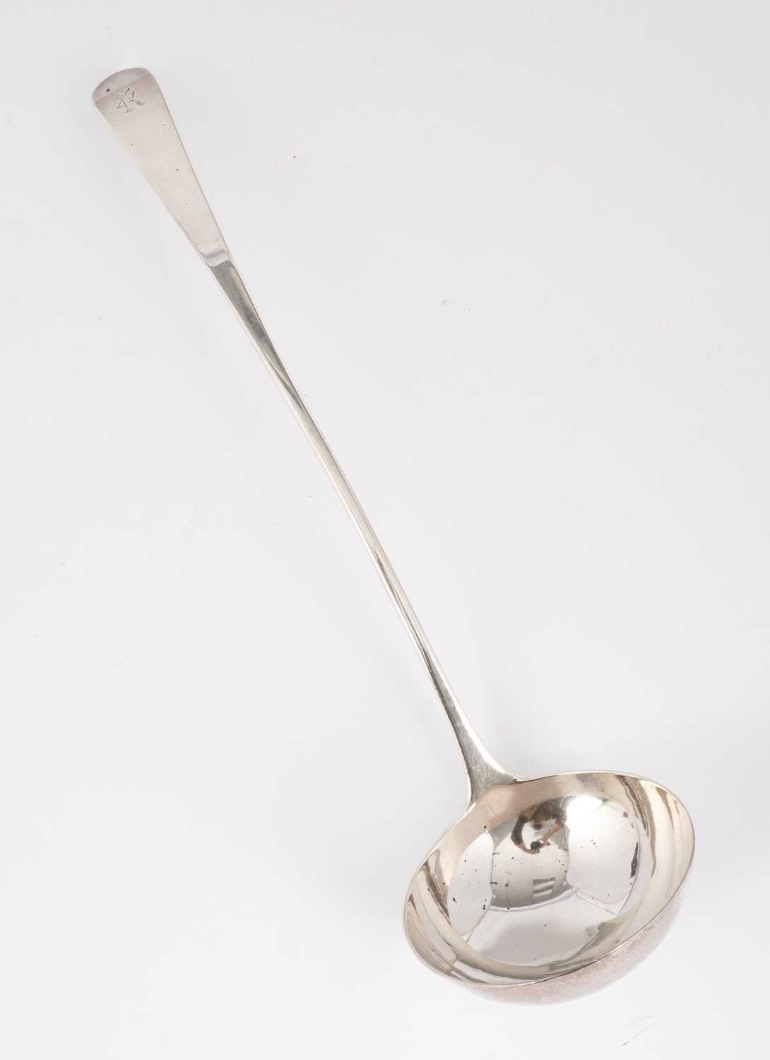 Lot 9 - A Scottish silver soup ladle