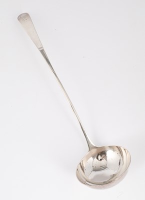 Lot 9 - A Scottish silver soup ladle