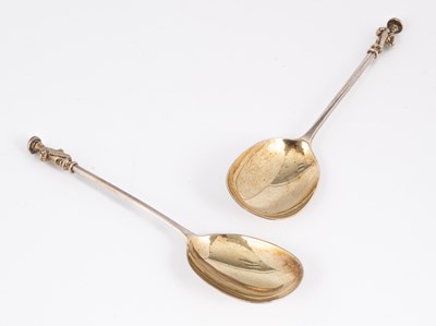 Lot 12 - A pair of Victorian silver and silver-gilt apostle spoons