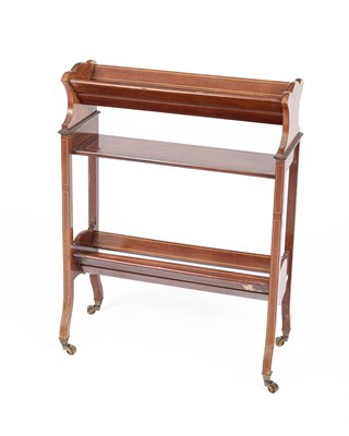Lot 380 - A French mahogany and line strung book stand