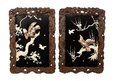 Lot 775 - A pair of Japanese Shibayama panels