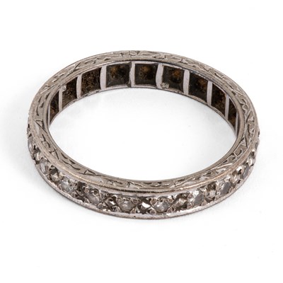 Lot 172 - A white metal and diamond eternity ring
