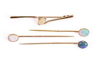 Lot 178 - A group of yellow metal and opal jewellery