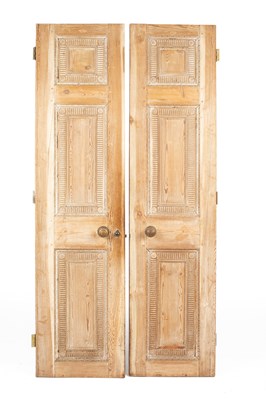 Lot 329 - A pair of George III pine doors and frame