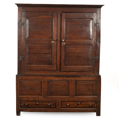 Lot 270 - An early 18th Century oak cabinet or press cupboard
