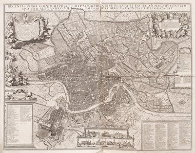 Lot 946 - Giovanni Battista Falda (1648-1678?) Recentis Romae ichnographia et hypsographia
