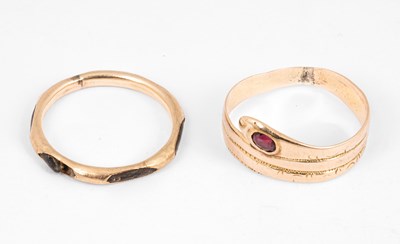 Lot 145 - Two 19th Century yellow metal rings