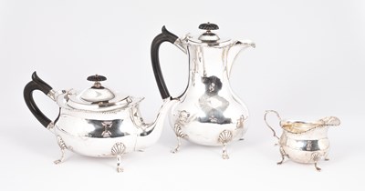 Lot 37 - A Scottish silver three-piece tea set