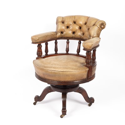 Lot 360 - A Victorian mahogany revolving desk or Captain's chair