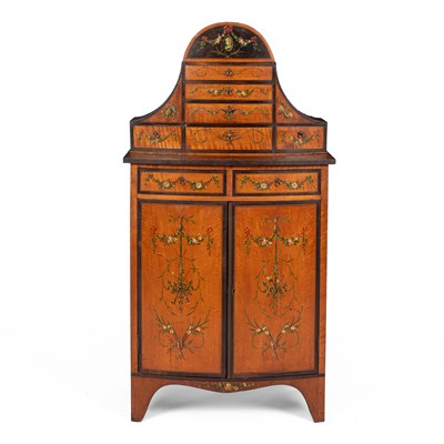 Lot 320 - A Sheraton Revival satinwood veneered cabinet