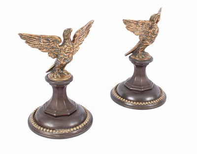 Lot 681 - A pair of brass eagles