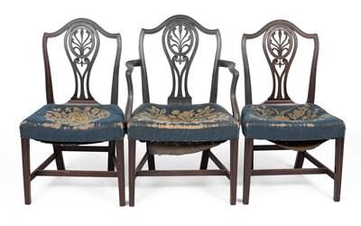 Lot 279 - A pair of George III mahogany dining chairs