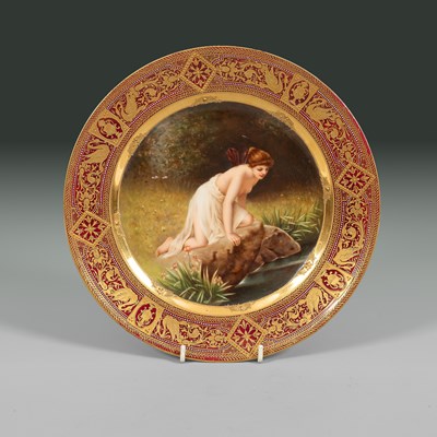 Lot 615 - A Vienna style cabinet plate