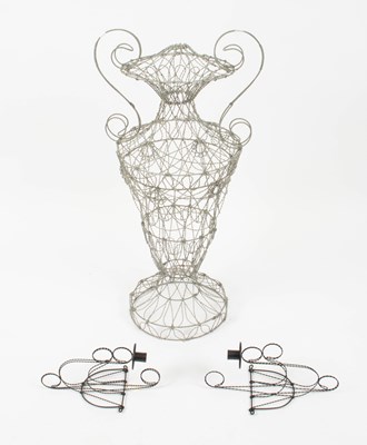 Lot 433 - Celestino Valenti, a decorative wirework amphora shaped plant stand