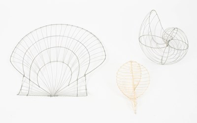 Lot 436 - Celestino Valenti, three decorative wirework seashells