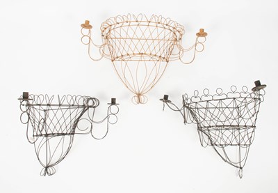 Lot 434 - Celestino Valenti, a decorative wirework corner wall hanging
