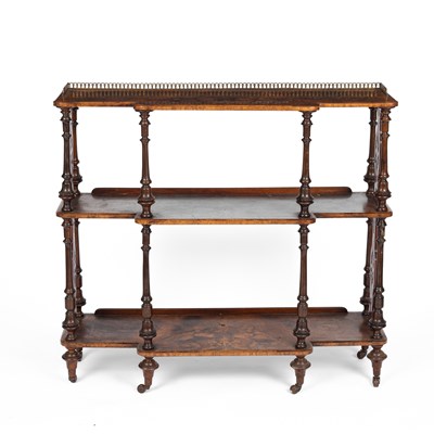 Lot 285 - A Victorian burr walnut veneered étagère