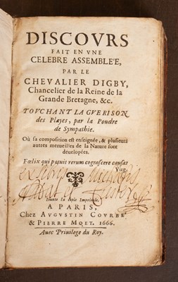 Lot 873 - Digby (Kenelm) Discours fait en une Celebre Assemblee