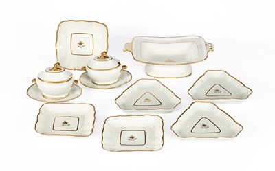 Lot 833 - A Spode white and gilt part dessert service