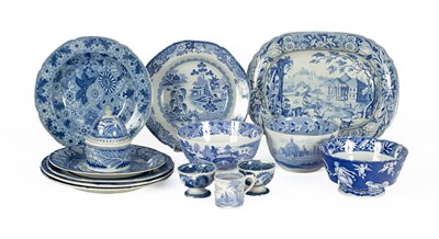 Lot 837 - A group of blue and white transfer printed wares