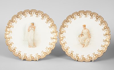Lot 842 - A pair of Copeland bone china plates