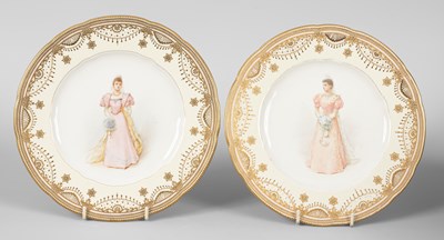 Lot 844 - A pair of Copeland bone china plates