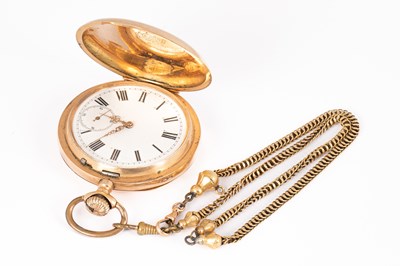 Lot 226 - A Swiss 14k gold cased hunter pocket watch