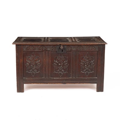 Lot 322 - A Charles II oak chest