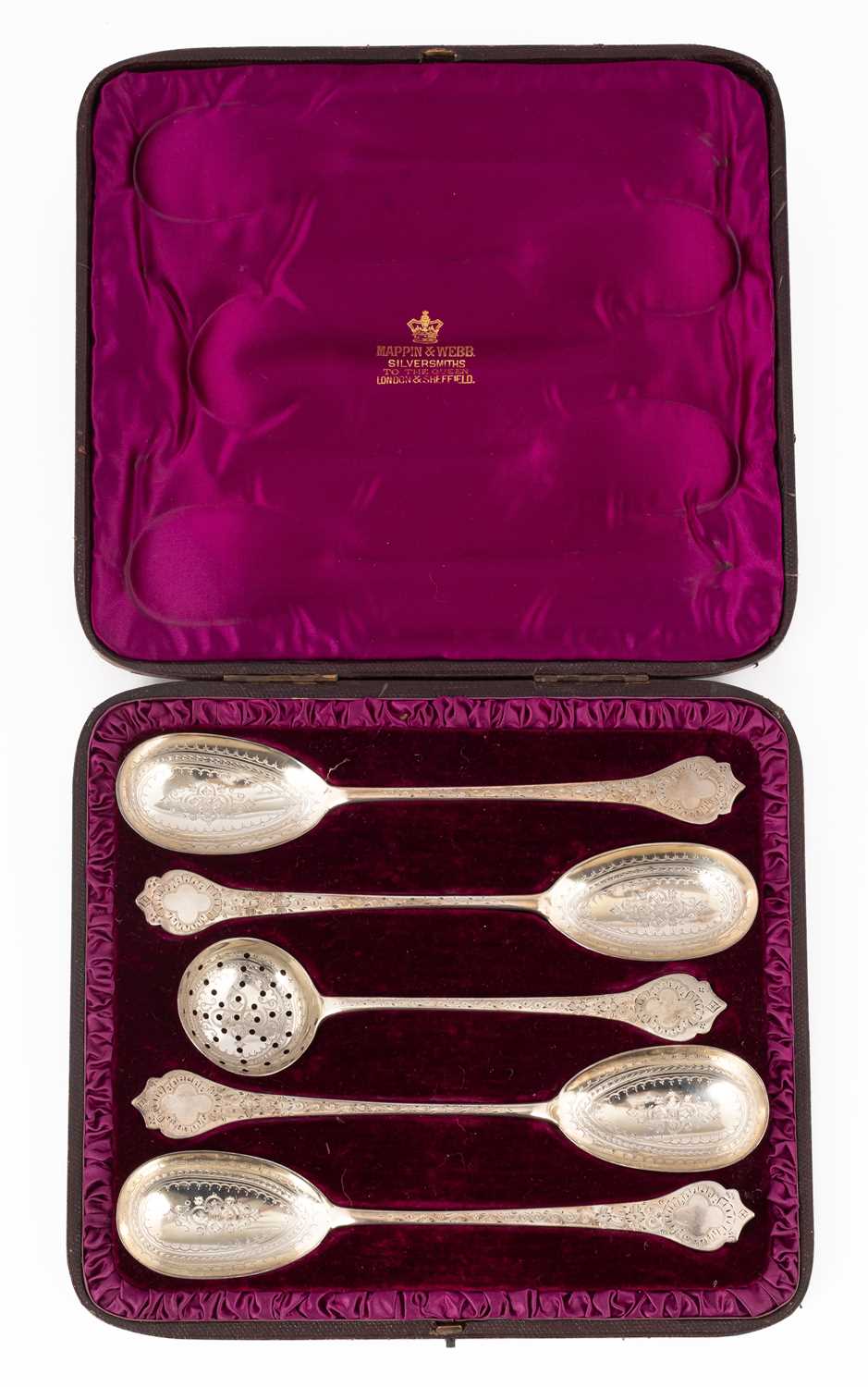 Lot 43 - A silver strawberry set