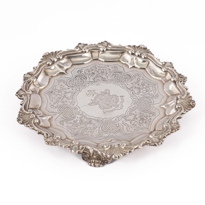Lot 53 - A George III silver card waiter