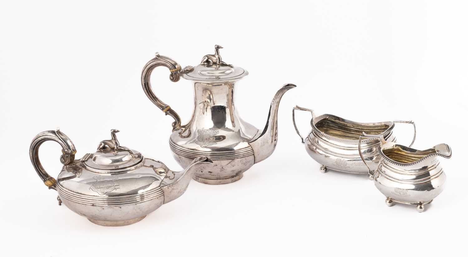 Lot 56 - A matched four-piece silver tea and coffee set