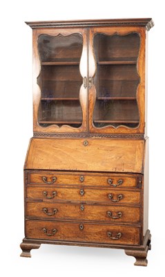 Lot 337 - An early George III mahogany bureau bookcase