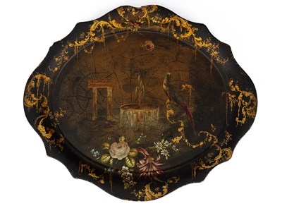 Lot 915 - A Victorian papier-mâché tray