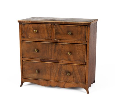 Lot 349 - A miniature or apprentice George III mahogany chest