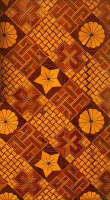 Lot 380 - A Japanese Hakone parquetry and marquetry cylinder roll top bureau