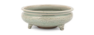 Lot 215 - A Lonquan celadon tripod censer