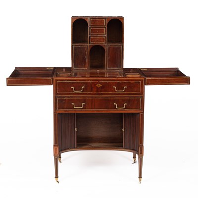 Lot 282 - A George III mahogany and brass inlaid dressing table