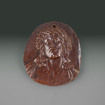 Lot 650 - A saltglaze stoneware Ecce Homo plaque