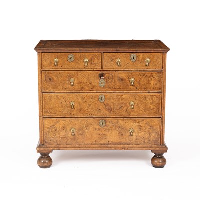 Lot 351 - A George I walnut and feather banded chest
