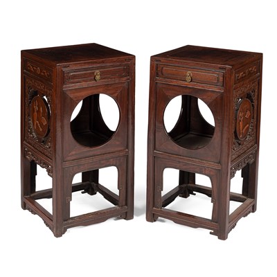 Lot 178 - A pair of Chinese bedside cabinets