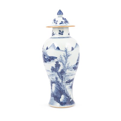 Lot 207 - A Chinese blue and white baluster vase and cover