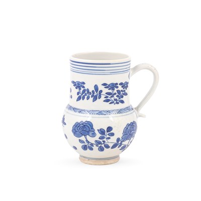 Lot 210 - A Chinese blue and white silver-shape chocolate cup