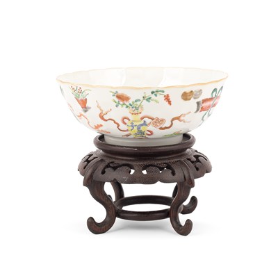 Lot 211 - A Chinese famille rose moulded bowl