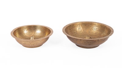 Lot 91 - Two brass talismanic bowls