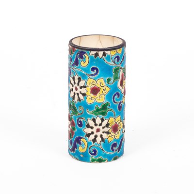 Lot 103 - A French Longway cylindrical vase