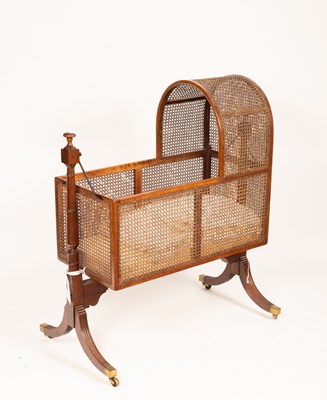 Lot 398 - A Regency mahogany framed cradle on stand