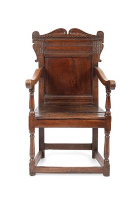 Lot 511 - A 17th Century oak wainscot chair
