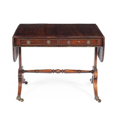 Lot 530 - A Regency rosewood and satinwood banded sofa table