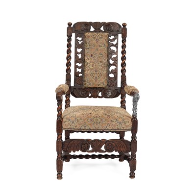Lot 566 - A Charles II open armchair