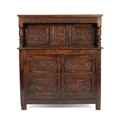 Lot 568 - A 17th Century oak court cupboard